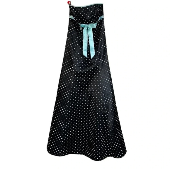 Vintage Jessica McClintock for Gunne Sax Turquoise Polka Dot Long Dress 9/10 - Picture 1 of 9